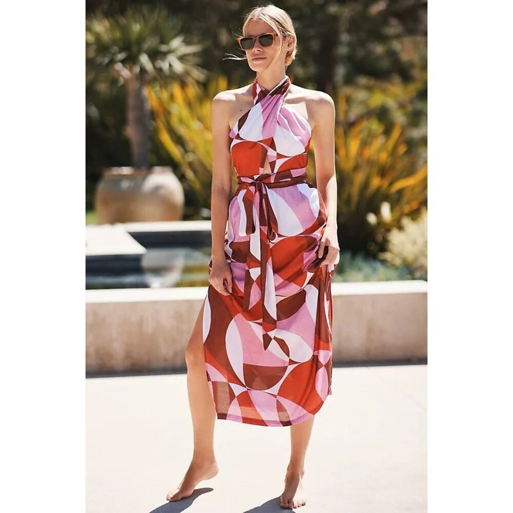 Anthropologie NWT Jets Lalita Wrap-Front Cover-Up Dress size 6/Small